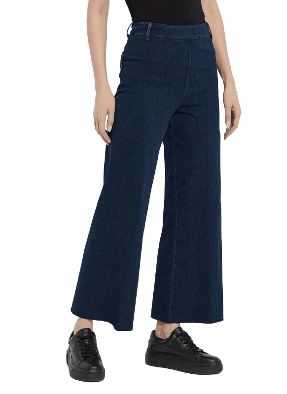 Erin Wide Leg Denim Jeans In Indigo Comfortable Zip-Up Skinny Jeans