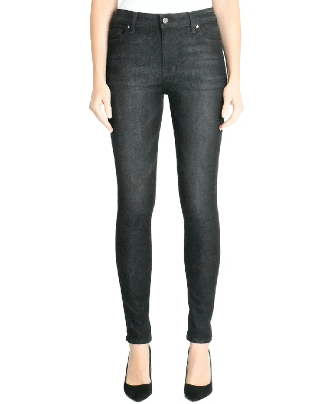 Fidelity Denim Gwen London Black Skinny Leg Jean Trendy Paperbag Waist Jeans