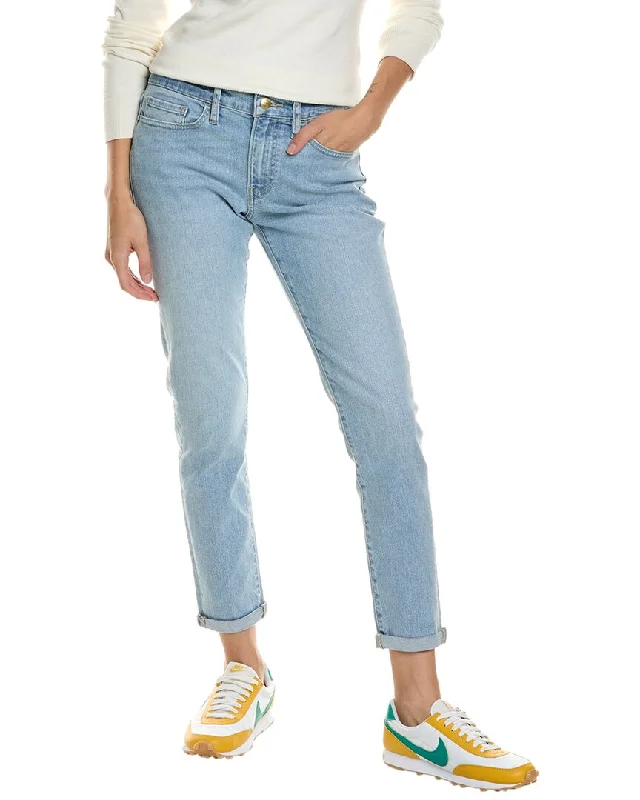 FRAME Denim Le Garcon Jean Chic Rip-Detail High-Waist Jeans
