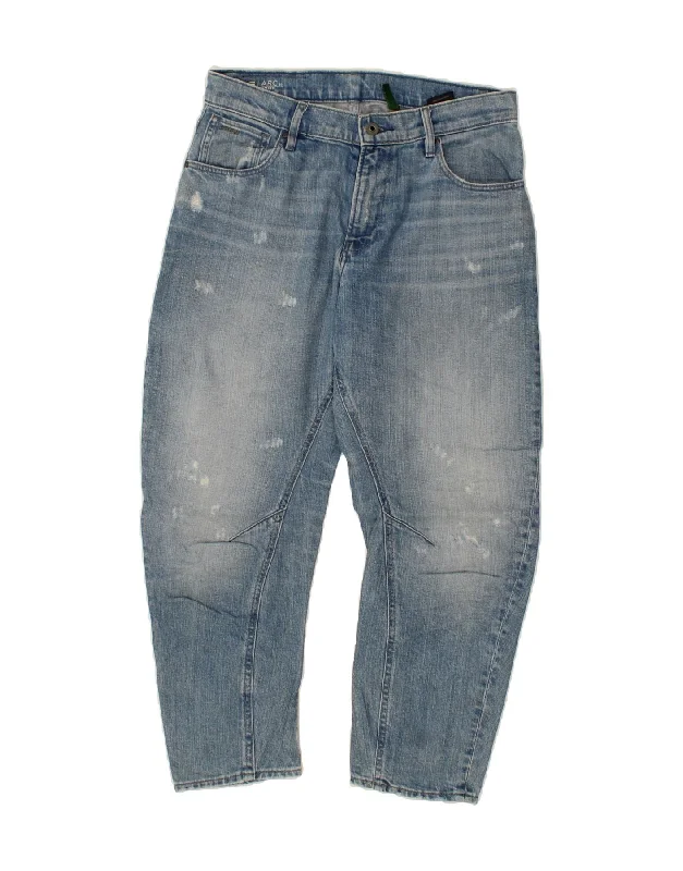 G-STAR Womens Distressed Banana Tapered Jeans W28 L25 Blue Cotton Elegant Wide-Leg Jeans