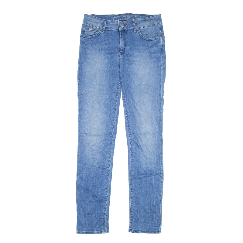 GAS Britty Up Jeans Blue Denim Slim Straight Stone Wash Womens W25 L30 Comfortable Zip-Up Skinny Jeans