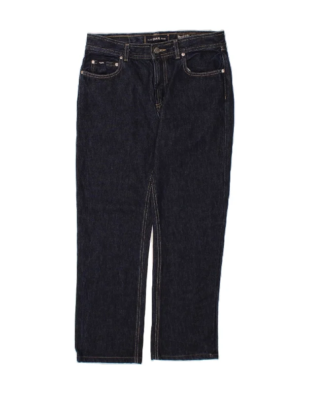 GAS Womens Straight Jeans  W29 L27 Navy Blue Cotton Comfortable Zip-Up Skinny Jeans