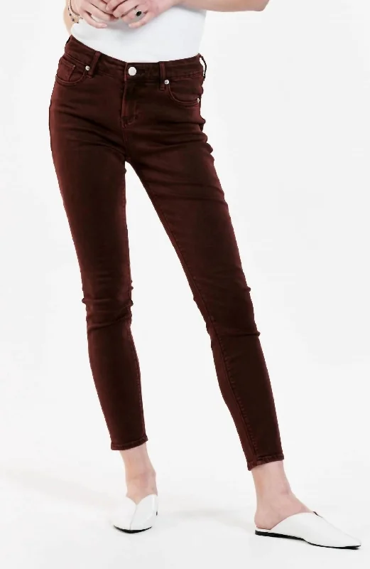 Gisele Skinny Jean In Brown Classic Black Denim Jeans