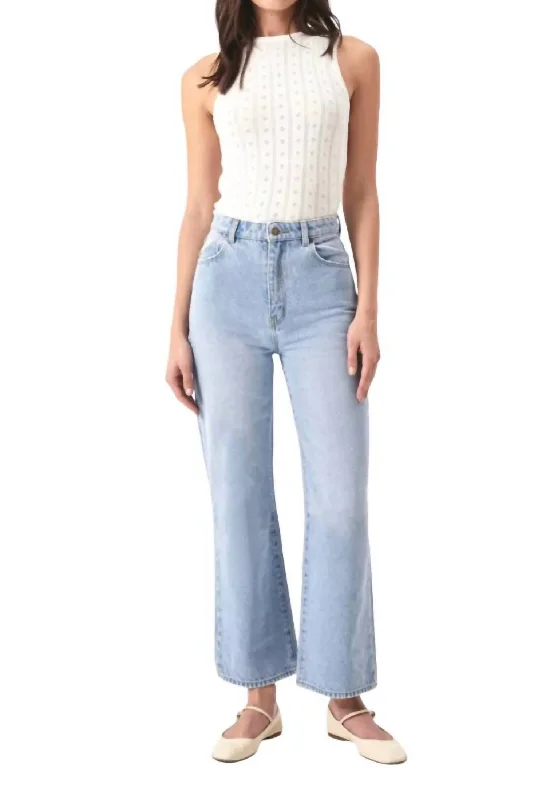 Heidi Ankle Jean In Light Blue Chic Faded Blue Jeans
