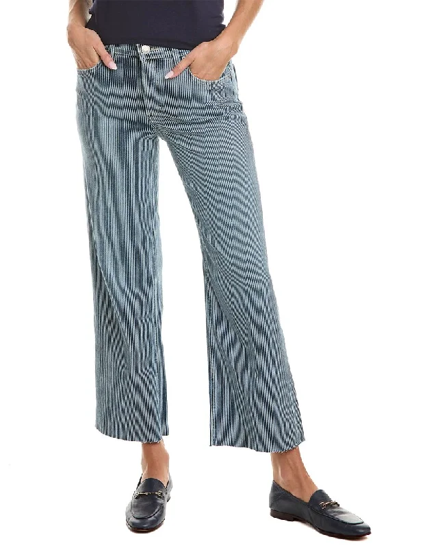 HUDSON Jeans Rosie High-Rise Railroad Stripe Wide Leg Ankle Jean Trendy Classic Fit Jeans