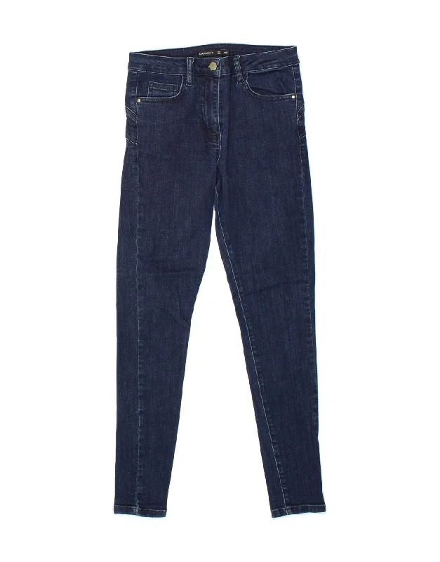 KAREN MILLEN Womens Skinny Jeans UK 10 Small W27 L28 Navy Blue Cotton Elegant Dark-Wash Bootcut Jeans KAREN MILLEN Womens Skinny Jeans UK 10 Small W27 L28 Navy Blue Cotton Elegant Dark-Wash Bootcut Jeans