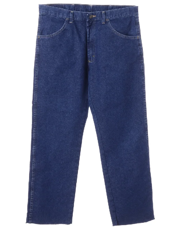Label Indigo Cropped Jeans Trendy Flared Leg Jeans
