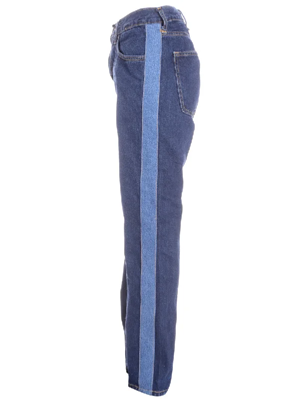 Label Jason Contrast Side Panel Jeans Comfortable Boyfriend Jeans