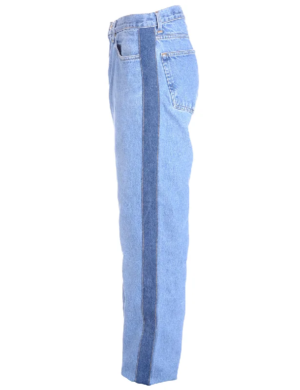 Label Jason Contrast Side Panel Jeans Stylish Relaxed Fit Skinny Jeans