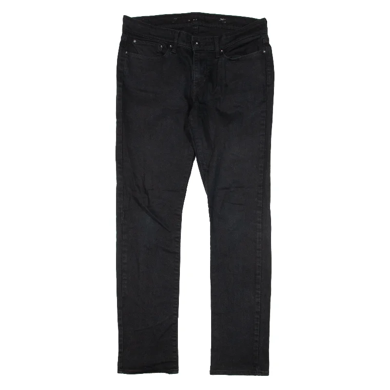 LEVI'S Jeans Black Denim Slim Straight Womens W30 L32 Fashionable Relaxed Fit Denim