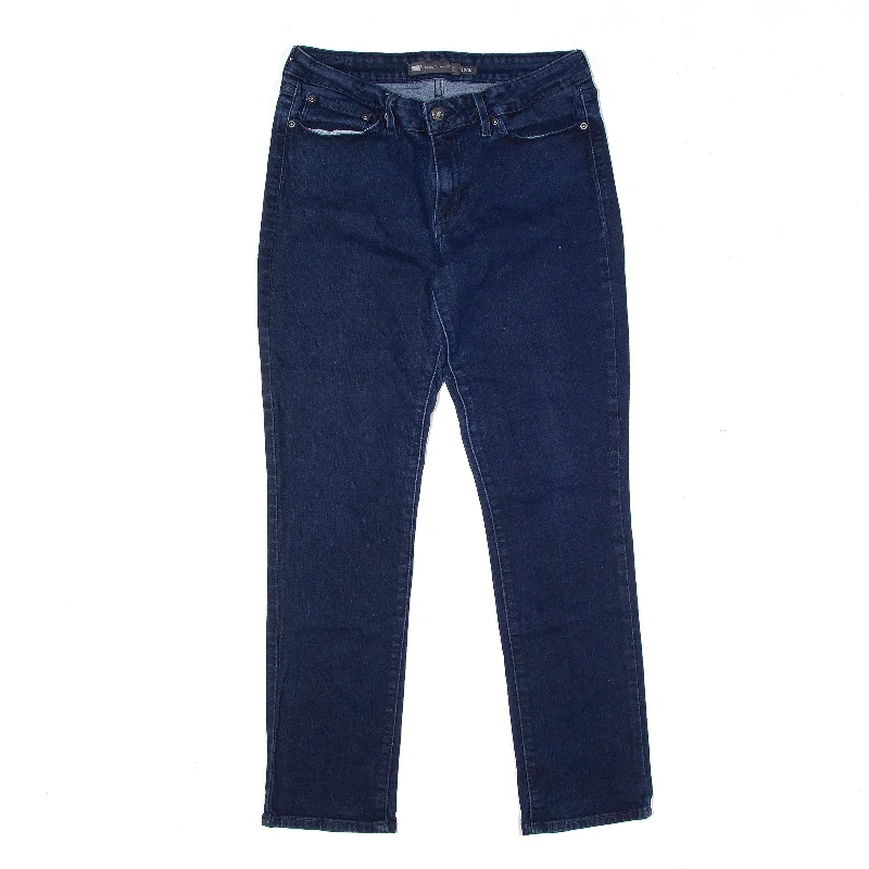 LEVI'S Jeans Blue Denim Slim Straight Womens W24 L28 Trendy Patchwork Denim Jeans