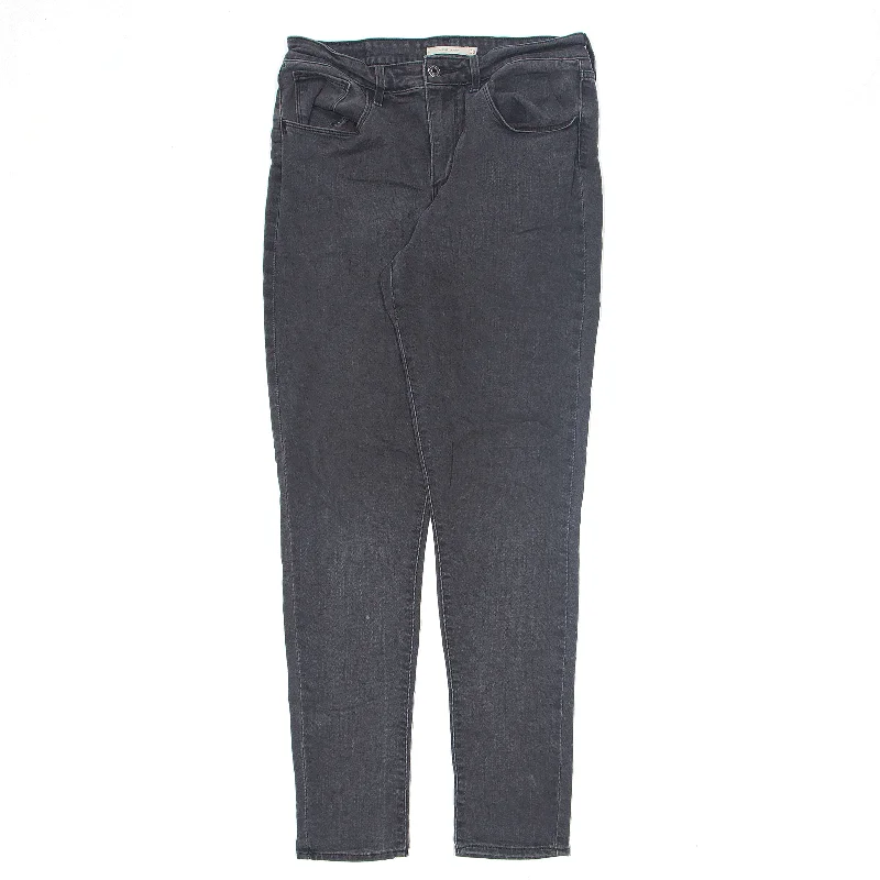 LEVI'S High Rise Jeans Black Denim Regular Skinny Womens W30 L32 Chic Double Waistband Jeans LEVI'S High Rise Jeans Black Denim Regular Skinny Womens W30 L32 Chic Double Waistband Jeans