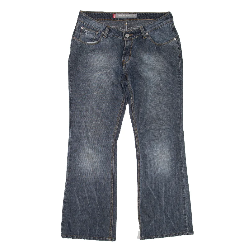 LEVI'S Mid Rise Jeans Blue Denim Regular Bootcut Womens W30 L27 Stylish Shredded Denim Jeans