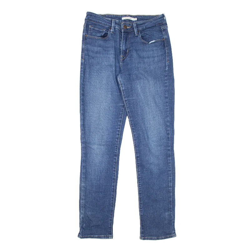 LEVI'S Mid Rise Jeans Blue Denim Slim Skinny Womens W25 L28 Fashionable Relaxed Fit Denim