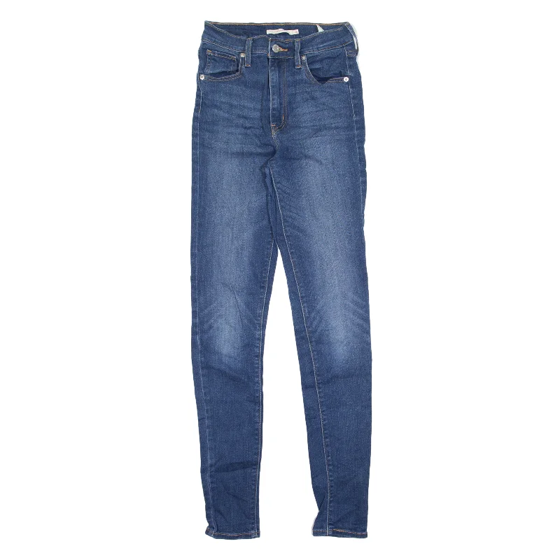 LEVI'S Mile High Jeans Blue Denim Slim Skinny Womens W26 L32 Trendy Pleated Waist Jeans LEVI'S Mile High Jeans Blue Denim Slim Skinny Womens W26 L32 Trendy Pleated Waist Jeans