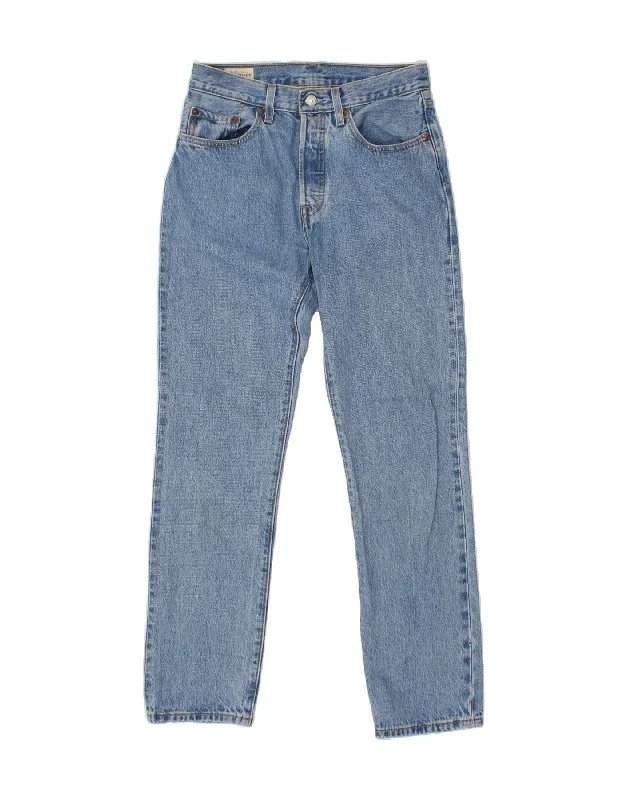 LEVI'S Womens 501 Straight Jeans W26 L30 Blue Cotton Fashionable Vintage Wash Jeans