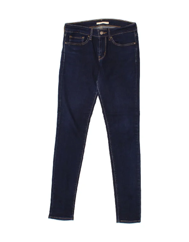 LEVI'S Womens 711 Skinny Jeans W27 L31 Blue Cotton Casual Bootcut Ripped Jeans