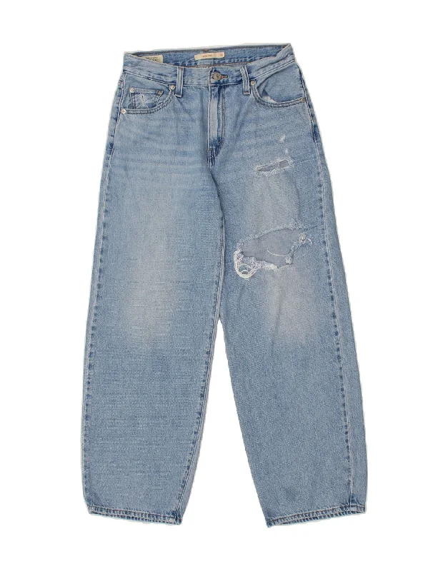 LEVI'S Womens Baggy Dad Distressed Loose Jeans W26 L29 Blue Cotton Stylish Plus Size Denim Jeans LEVI'S Womens Baggy Dad Distressed Loose Jeans W26 L29 Blue Cotton Stylish Plus Size Denim Jeans