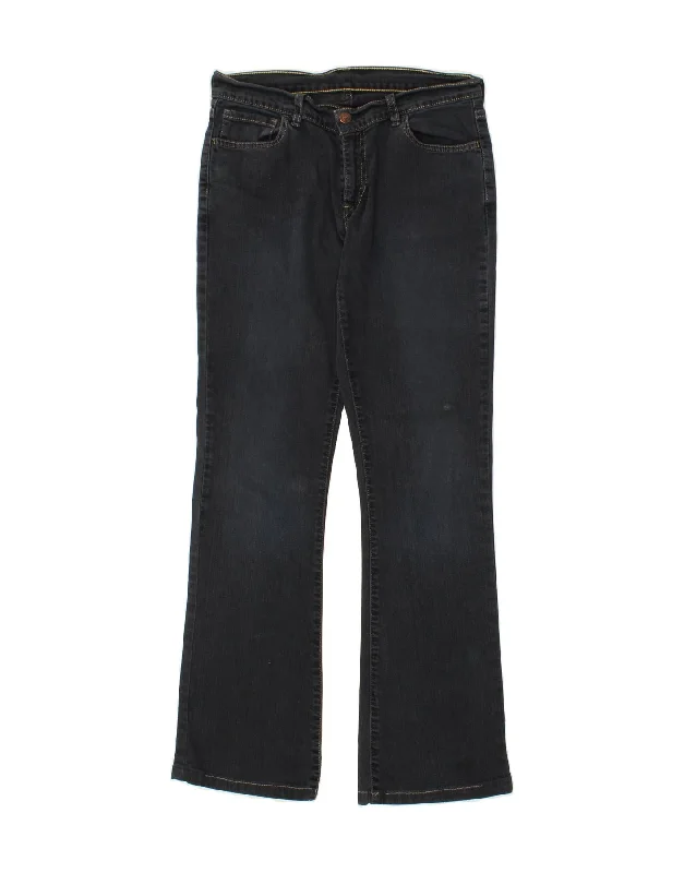 LEVI'S Womens Bootcut Jeans W30 L31 Navy Blue Chic Rip-Detail High-Waist Jeans