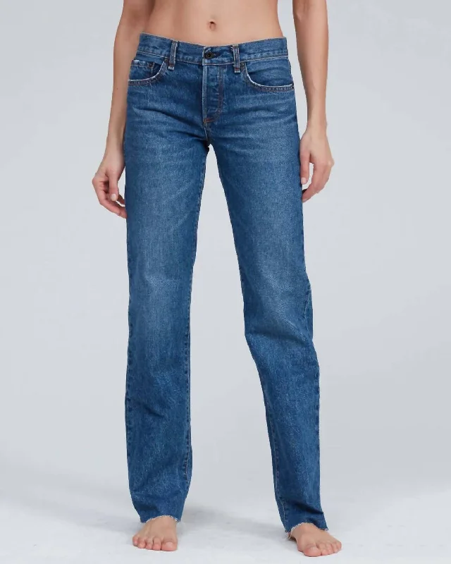 Long Low Rise Straight Jean In Sundowner Fashionable Button-Front Jeans