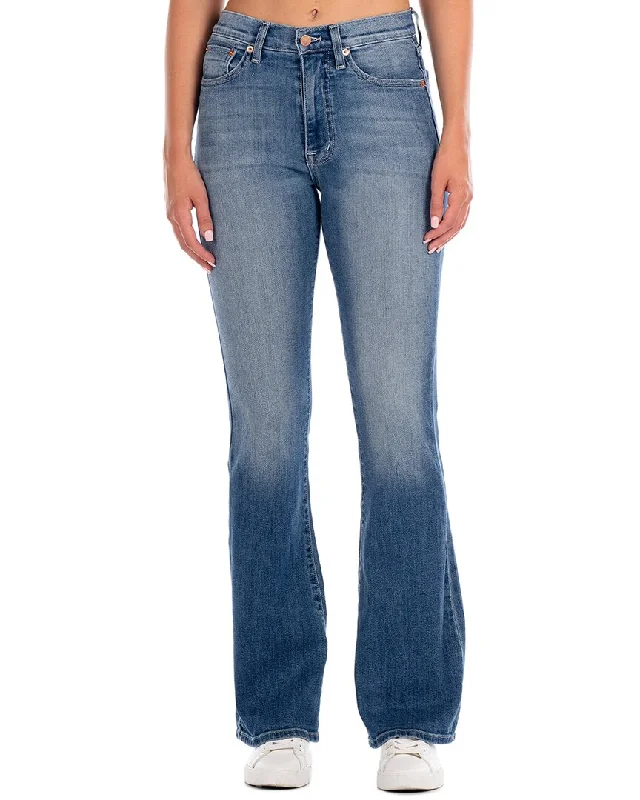 Modern American Emmy Sunrise Blue Flare Leg Jean Casual Distressed Denim Jeans