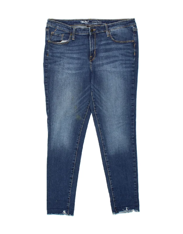 MOSSIMO Womens Mid Rise Skinny Jeans Size 14 W32 L28 Blue Cotton Fashionable Slim Fit Jeans MOSSIMO Womens Mid Rise Skinny Jeans Size 14 W32 L28 Blue Cotton Fashionable Slim Fit Jeans