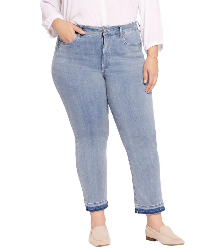 NYDJ Plus Marilyn Crystalline High-Rise Straight Leg Jean Comfortable Full-Length Denim Jeans NYDJ Plus Marilyn Crystalline High-Rise Straight Leg Jean Comfortable Full-Length Denim Jeans