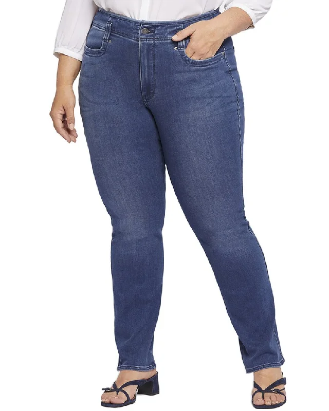 NYDJ Plus Marilyn Rendezvous Straight Leg Jean Chic Ripped Jeans