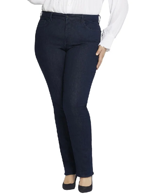 NYDJ Plus Marilyn Rinse Straight Jean Stylish Acid-Wash Jeans