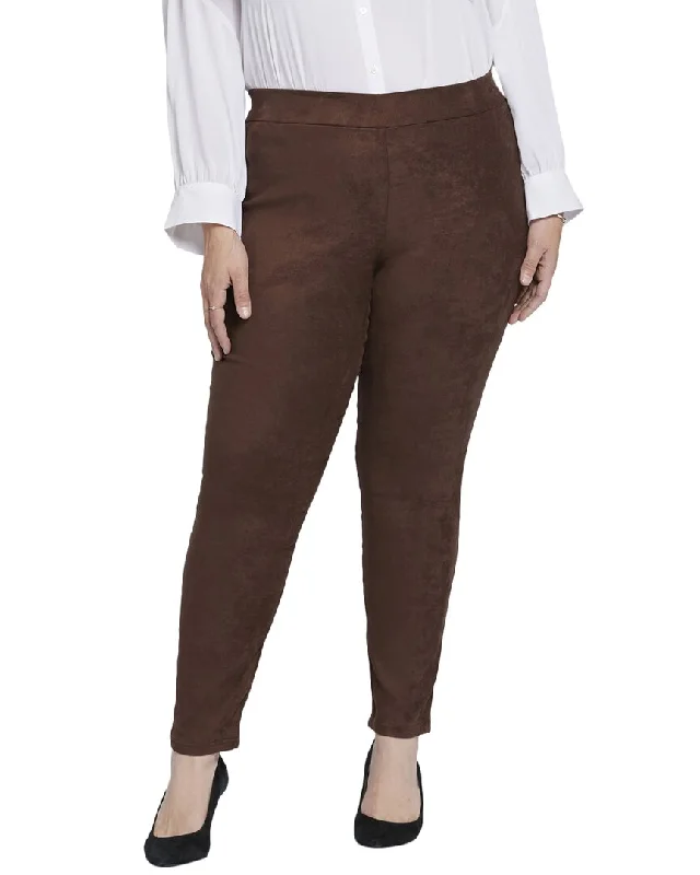 NYDJ Plus Suede Dark Chocolate Jean Stylish Paperbag Waist Denim