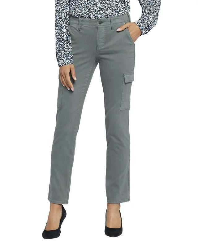 NYDJ Sheri Sage Leaf Slim Jean Stylish Shredded Denim Jeans