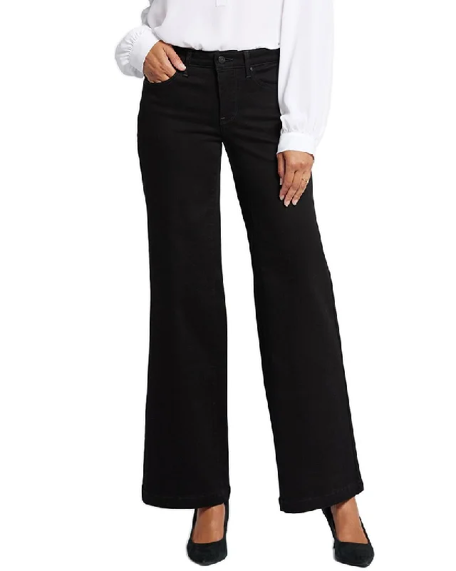 NYDJ Teresa Black Wide Leg Jean Casual High-Waisted Bootcut Jeans