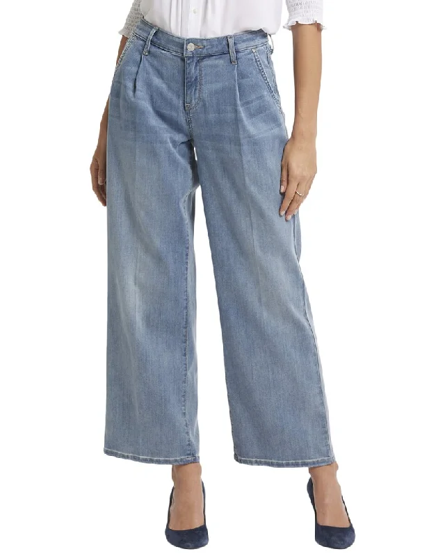 NYDJ Teresa Indigo Stream Ankle Crop Jean Casual Wide-Legged Denim Jeans