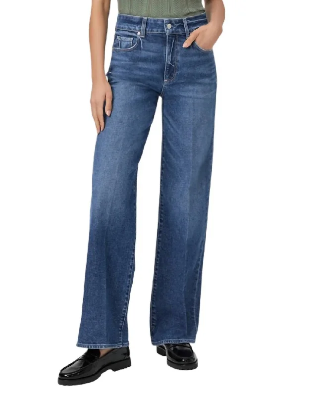 Sasha Wide Leg Jeans In Medium/dark Wash Fashionable Relaxed Fit Denim