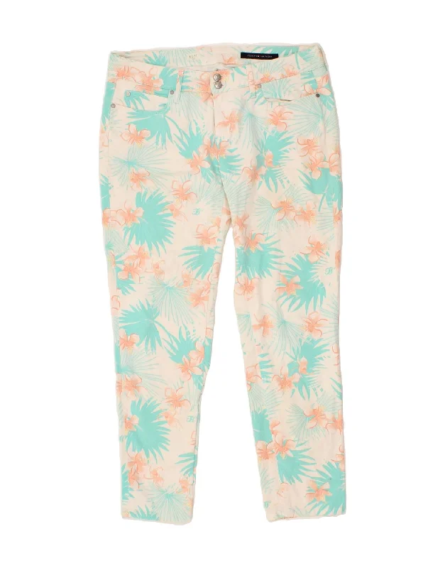 TOMMY HILFIGER Womens Milan Slim Jeans W30 L27 Blue Floral Cotton Hawaiian Casual High-Waisted Bootcut Jeans TOMMY HILFIGER Womens Milan Slim Jeans W30 L27 Blue Floral Cotton Hawaiian Casual High-Waisted Bootcut Jeans