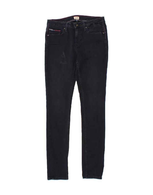 TOMMY HILFIGER Womens Skinny Jeans W30 L32 Navy Blue Cotton Trendy Bootcut High-Waisted Jeans TOMMY HILFIGER Womens Skinny Jeans W30 L32 Navy Blue Cotton Trendy Bootcut High-Waisted Jeans