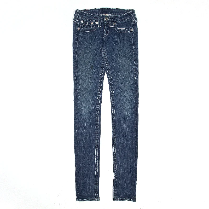 TRUE RELIGION Julie Jeans Blue Denim Slim Skinny Womens W23 L33 Comfortable Zip-Up Skinny Jeans TRUE RELIGION Julie Jeans Blue Denim Slim Skinny Womens W23 L33 Comfortable Zip-Up Skinny Jeans