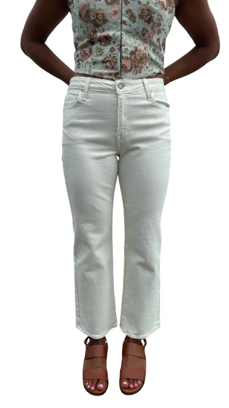Venice Jean In Cream Stylish Shredded Denim Jeans