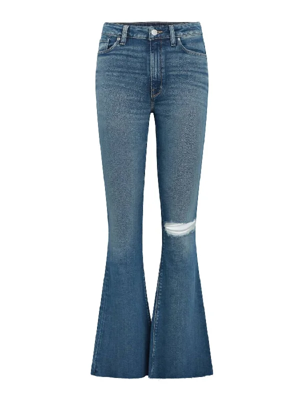 Women's Holly Hr Flare Barefoot Jeans In Serene Fashionable Straight Fit Denim