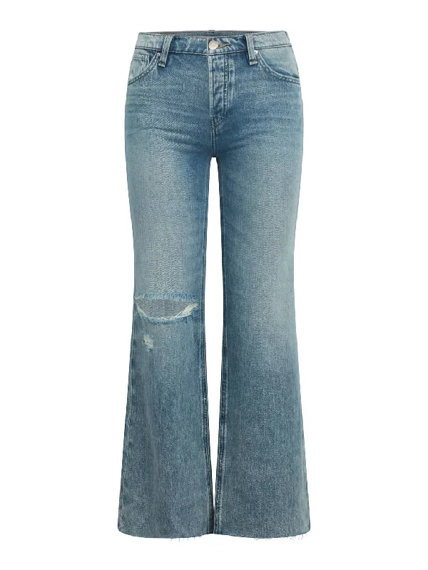 Women's Rosie Wide Leg Jeans In Young At Heart Destroyed Elegant Tapered Leg Denim