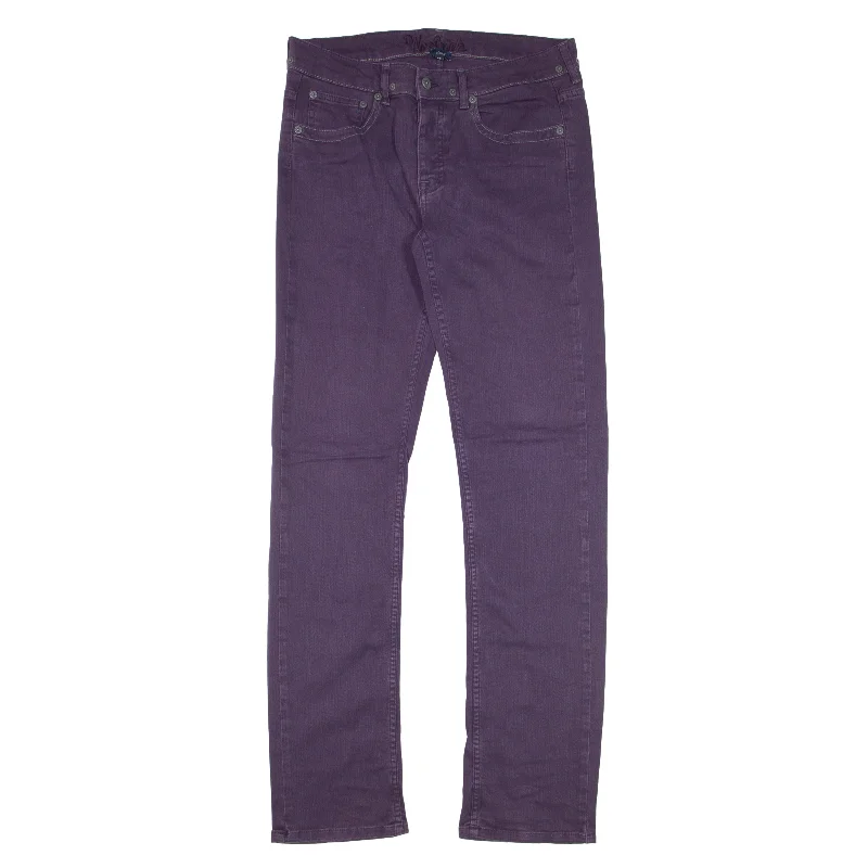 WOOLRICH Jeans Purple Denim Slim Straight Womens W30 L32 Elegant Raw Hem Jeans