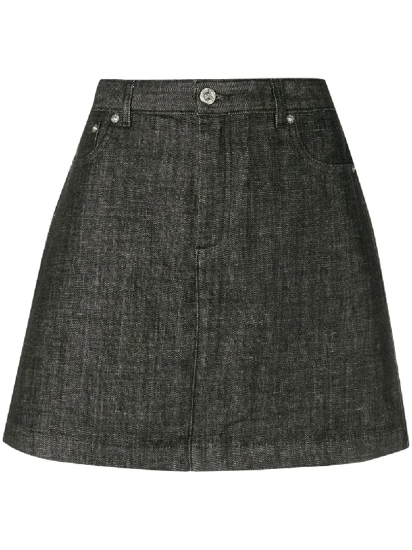 A-line mini skirt linen skirt natural