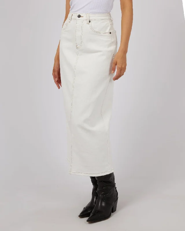 All about Eve Ray Comfort Maxi Skirt - Vintage White wool skirt sturdy