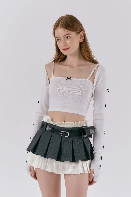 Amber Layered Pleated Skirt chiffon skirt floaty