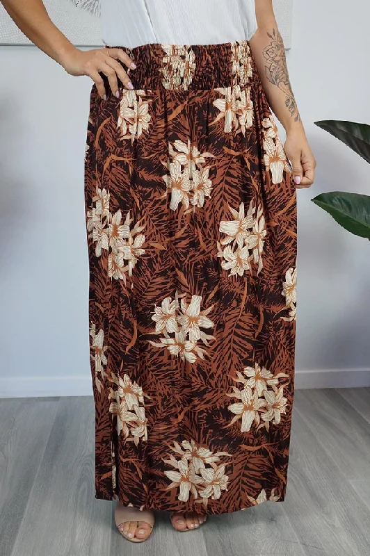 Amber Skirt "Orchids" relaxed fit skirt