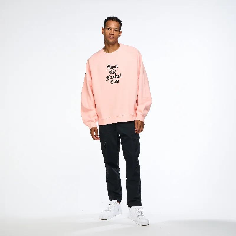 Angel City FC Unisex Old English Sol Rosa Oversized Crewneck Sweater Handmade Hand-knitted Hand-woven Angel City FC Unisex Old English Sol Rosa Oversized Crewneck Sweater Handmade Hand-knitted Hand-woven