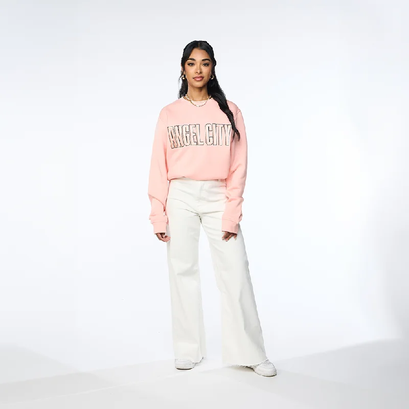 Angel City FC Unisex Sol Rosa Embroidered Crewneck Sweater Solid Print Embellished