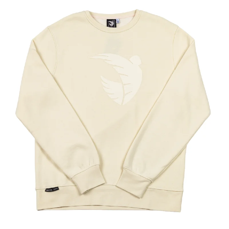 Angel City Unisex Off-White Tonal Crewneck Sweater Oversized Loose Flowy