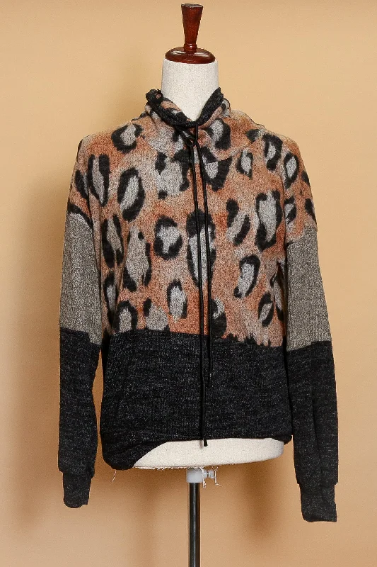 Animal Cowl Neck Sweater Glossy Satin Silk