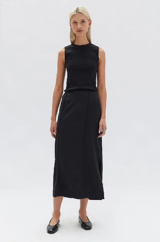 Assembly Sabine Crepe Skirt - Black summer skirt style